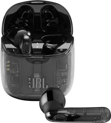 JBL Tune 225 TWS ; Draadloze bluetooth oortjes met een batterijduur van tot 25 uur, inclusief oplaadhoes, voel de muziek met JBL Pure Bass-geluid, in doorzichtig zwart