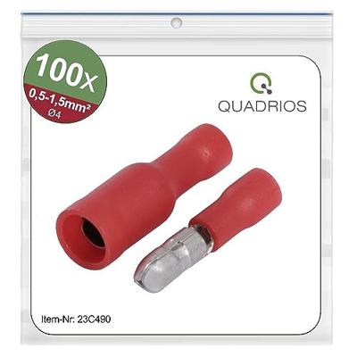 Quadrios 23C490 Ronde connector 0.5 mm² - 1.5 mm² Rood 100 stuk(s) Quadrios 23C490 Ronde connector 0.5 mm² - 1.5 mm² Rood 100 stuk(s)