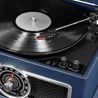 PLAZA CHAINE STEREO 4 EN 1 PLATINE VINYLE BLUETOOTH EN CUIR - thumbnail