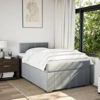 Boxspring met matras stof lichtgrijs 120x190 cm - thumbnail