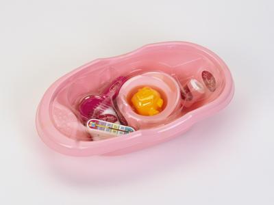 Klein babybad met accessoires Princess Coralie roze 43 x 23 x 10 cm Klein babybad met accessoires Princess Coralie roze 43 x 23 x 10 cm