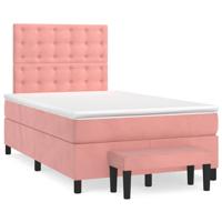 Boxspring met matras fluweel roze 120x190 cm - thumbnail