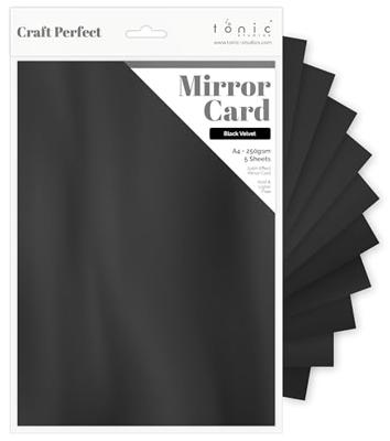 Tonic Studios • mirror card satin a4 x5 black velvet