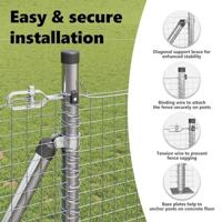 VidaXL Afrasteringspaal zilver 10 x 0,8 m (25 x 25 mm gaas) staal - thumbnail