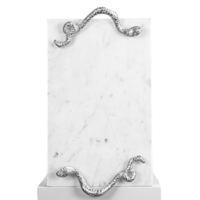 Dienblad marmer - dienblad Cape Cobra - dienblad wit & zilver - thumbnail