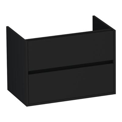 Brauer Adore - Onderkast - 80 cm - met 2 Softclose Lades Greeploos en 1 Sifon Uitsparing - Mat Zwart