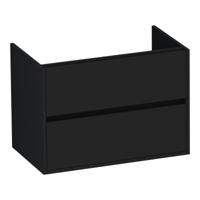 Brauer Adore - Onderkast - 80 cm - met 2 Softclose Lades Greeploos en 1 Sifon Uitsparing - Mat Zwart - thumbnail