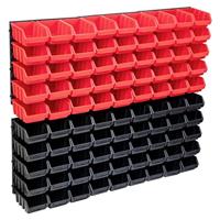 96-delige Opslagbakkenset met wandpanelen rood en zwart - thumbnail