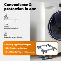 VidaXL Wasmachinebasis grijs 67 x 67 x 12 cm roestvrij staal - thumbnail