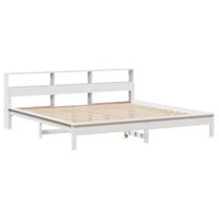 Bedframe zonder matras massief grenenhout wit 200x200 cm - thumbnail