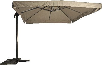 Zweefparasol Virgo 300 x 300 cm met volan taupe