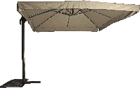 Zweefparasol Virgo 300 x 300 cm met volan taupe - thumbnail