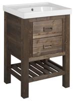 Wastafelkast Sapho Brand 56x83x43 cm Gebeitst Sparrenhout - thumbnail