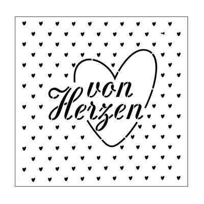 Mundart Stempel • stencil duitse tekst "von herzen"