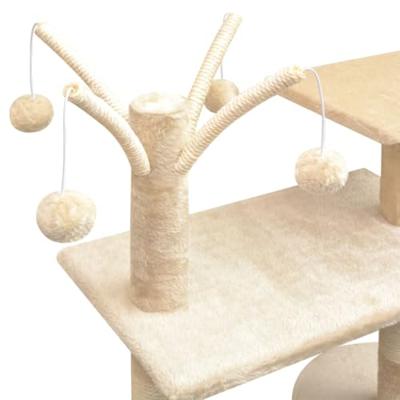 VidaXL Kattenkrabpaal met sisal krabpalen 125 cm beige