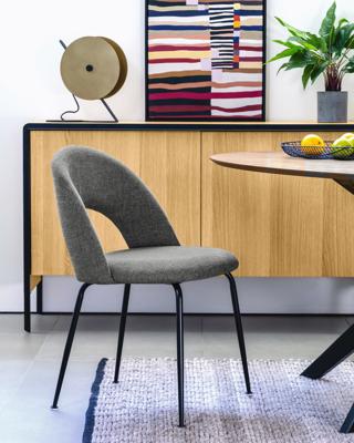 Kave Home Eetkamerstoel 'Mahalia' kleur Donkergrijs