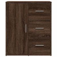 Dressoir 60x31x70 cm bewerkt hout bruin eikenkleurig - thumbnail
