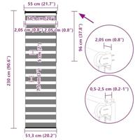 Zebra rolgordijn 55x230 cm stofbreedte 50,9 cm lichtgrijs - thumbnail