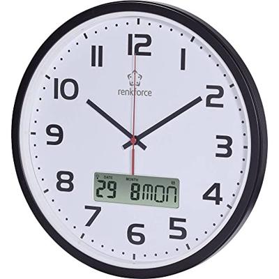 Renkforce HD-WRCL135 Wandklok Zendergestuurd 32 cm x 45 mm Zwart