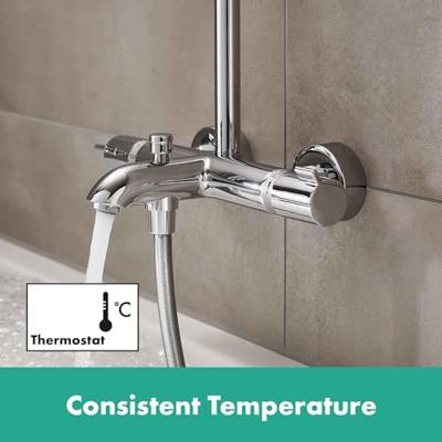 Hansgrohe Crometta s 240 1jet showerpipe met badthermostaat chroom 27320000 - thumbnail