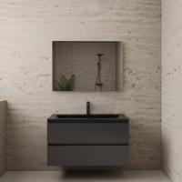 ACTIE BWS Badmeubel | Paris | Antraciet 100 cm | Mat Zwart Wastafel | 1 of 2 Kraangaten - thumbnail