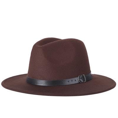 Mannen Fedoras vrouwen jazz hoed zwart wollen Blend GLB outdoor casual hoed (coffe)