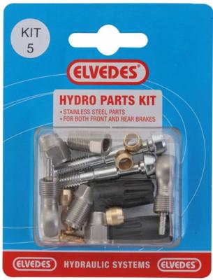 Elvedes Hydraulische onderdelen kit 5 m8 + banjo rvs voor