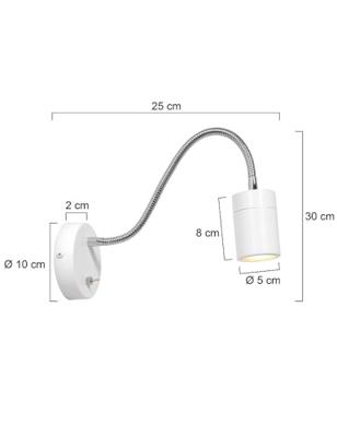 Steinhauer Bed lampje flexibelUpround wit - 3390W