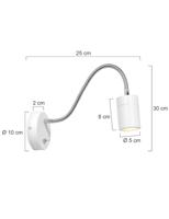 Steinhauer Bed lampje flexibelUpround wit - 3390W - thumbnail