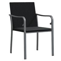 Tuinstoelen 2 st met kussens 56x59x84 cm poly rattan zwart - thumbnail
