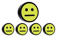 Magneet smiley 35mm geel 5 stuks - thumbnail