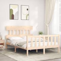 Bedframe met hoofdbord massief hout - thumbnail