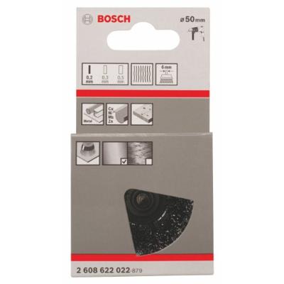 Bosch Accessories Komborstel, gegolfde draad, 0,2 mm, 50 mm, 4500 omw/min Bosch Power Tools Schacht-Ø 6 mm 2608622022 1 stuk(s)