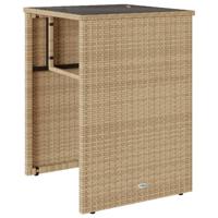 3-delige Bistroset met kussens poly rattan beige - thumbnail