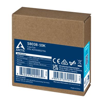 ARCTIC S8038-10K Processor Ventilator 8 cm Zwart 1 stuk(s) ARCTIC S8038-10K Processor Ventilator 8 cm Zwart 1 stuk(s)