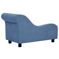Hondenbank met kussen 83x44x44 cm pluche blauw - thumbnail