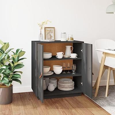 Dressoir 65,5x40x75 cm massief grenenhout grijs - thumbnail