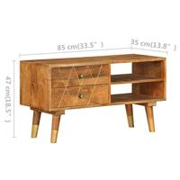 Tv-meubel 85x35x47 cm massief mangohout - thumbnail