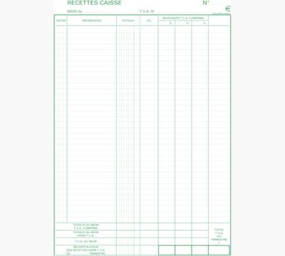 Exacompta ontvangsten, ft A4, Franstalig, dupli (50 x 2 vel)