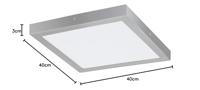 Eglo Plafondlamp vierkantFueva 1 40cm - 4000K grijs - 97269 - thumbnail