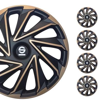 4-Delige Sparco Wieldoppenset Varese 15-inch goud/zwart