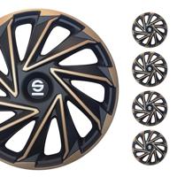 4-Delige Sparco Wieldoppenset Varese 15-inch goud/zwart - thumbnail