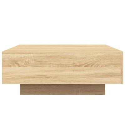 Salontafel met LED-verlichting 80x80x31 cm sonoma eikenkleurig