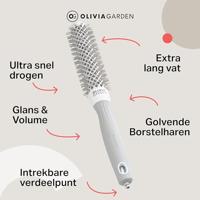 Olivia Garden Wavy Bristles White & Grey Brush Ø25mm - thumbnail