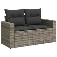 6-delige Loungeset met kussens poly rattan grijs - thumbnail