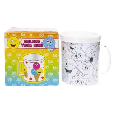 Duckiez Kleur je eigen beker smiley 10 cm | 24 stuks