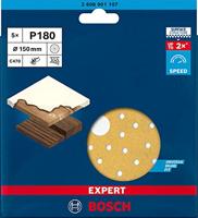 Bosch Accessories EXPERT C470 2608901107 Excenterschuurpapier Geperforeerd Korrelgrootte (num) 180 (Ø) 150 mm 5 stuk(s) - thumbnail