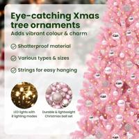 VidaXL Kunstmatig voorverlicht kerstboom met 300 led roze 180 cm pvc - thumbnail
