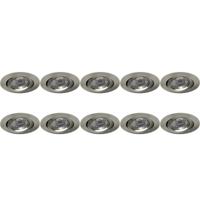 Inbouwspot Aluminium Kantelbaar Ø82mm - Set van 10 - Nikkel Afwerking - thumbnail