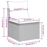 8-delige Loungeset met kussens poly rattan beige - thumbnail